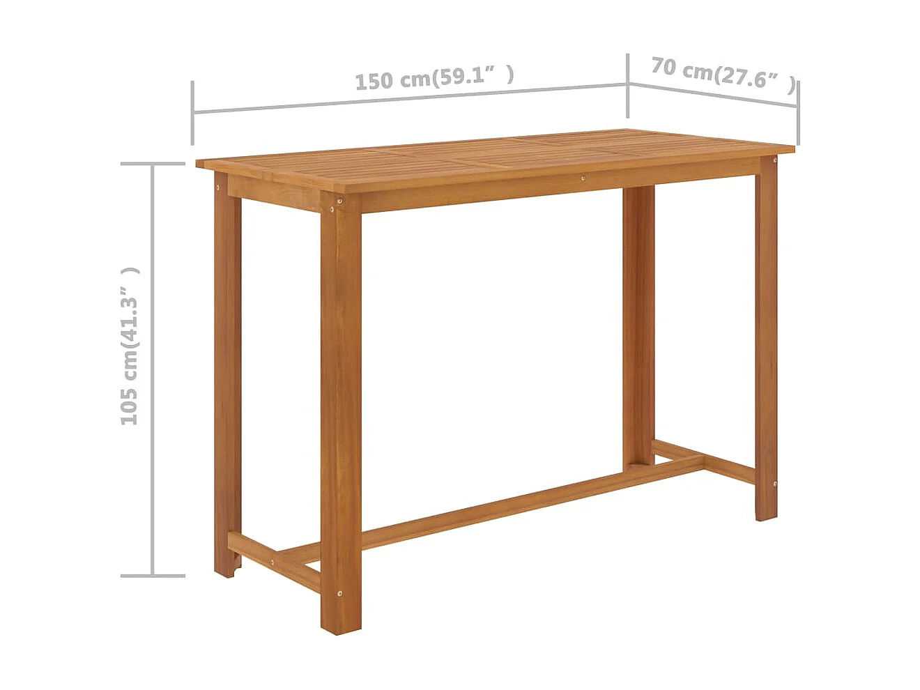 7 pcs conjunto de bar para jardim cinzento