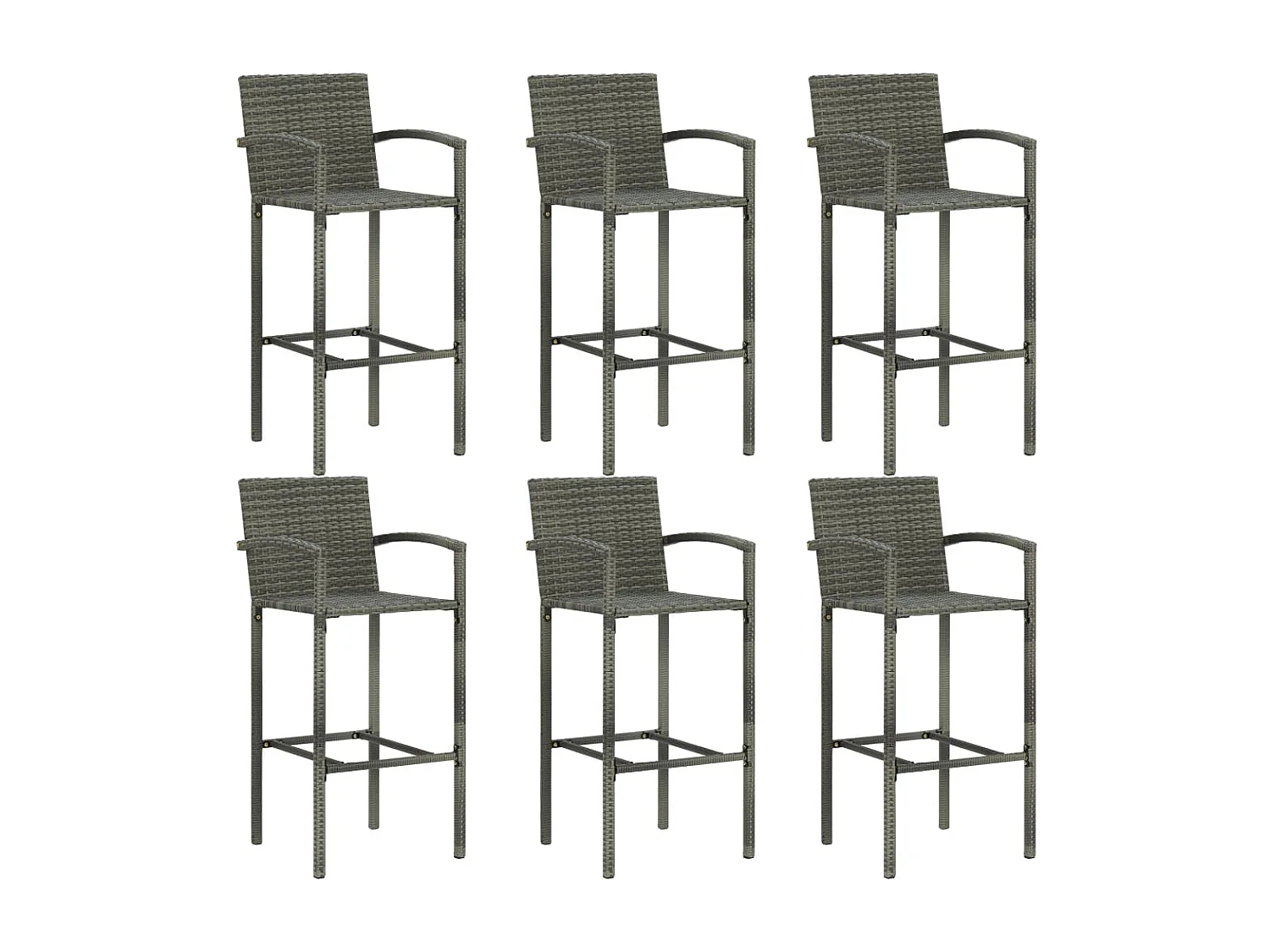 Ensemble de bar de jardin 7 pcs Gris