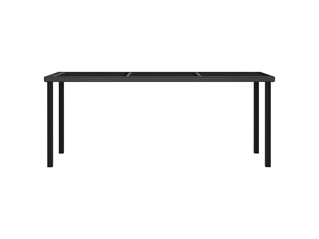 7-tlg. Garten-Essgruppe Poly Rattan Schwarz