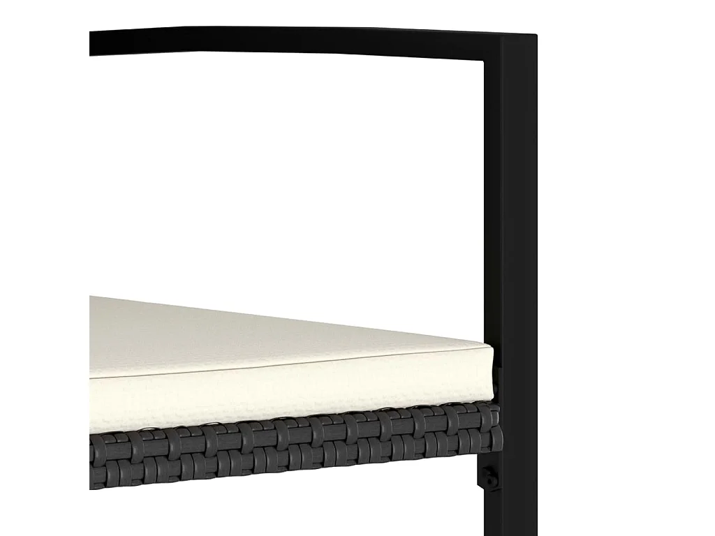 7-tlg. Garten-Essgruppe Poly Rattan Schwarz