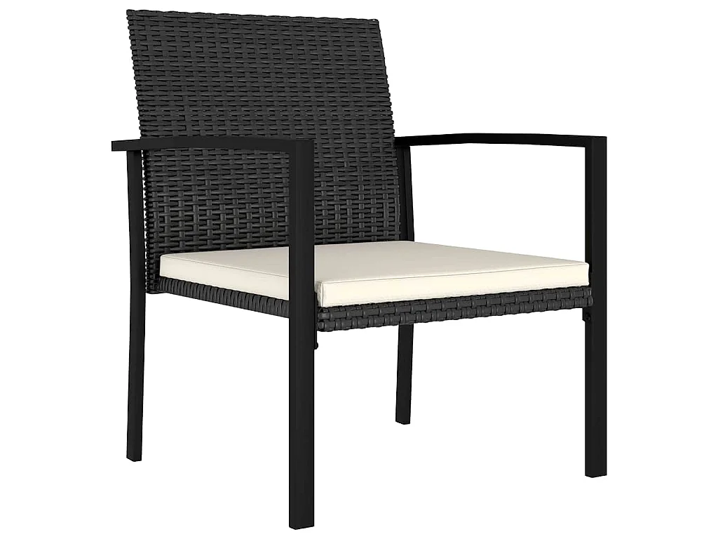 Ensemble à manger de jardin 7 pcs Résine tressée Noir