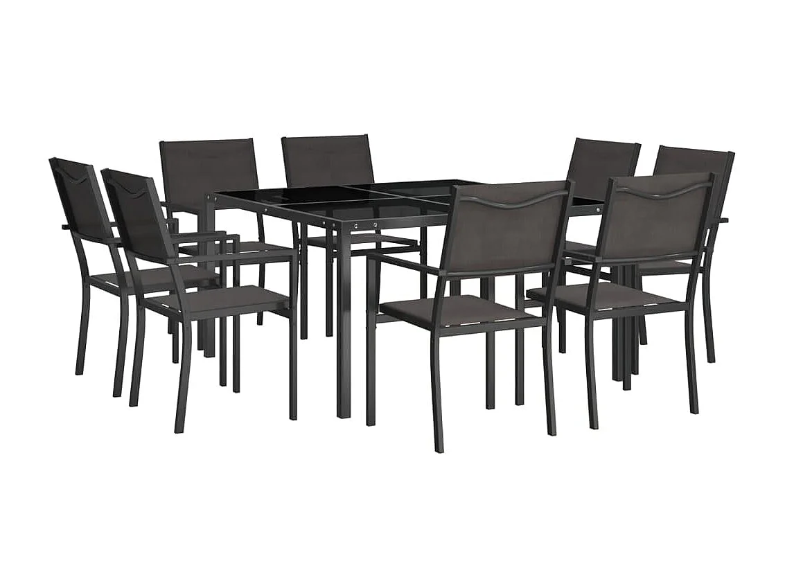 Set da Pranzo da Giardino 9 pz in Acciaio