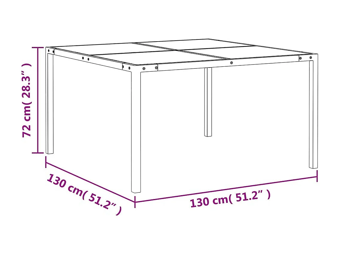 Set da Pranzo da Giardino 9 pz in Acciaio