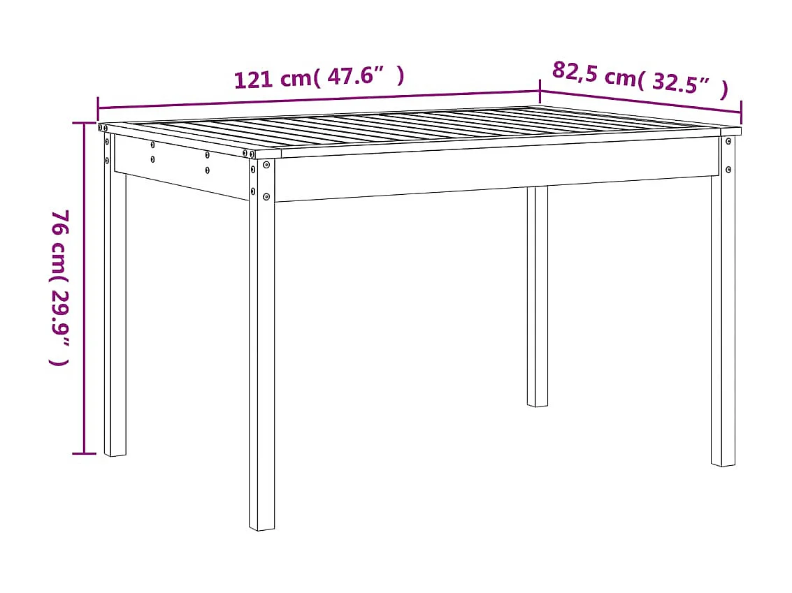 Ensemble à manger de jardin 5pcs marron miel bois pin massif
