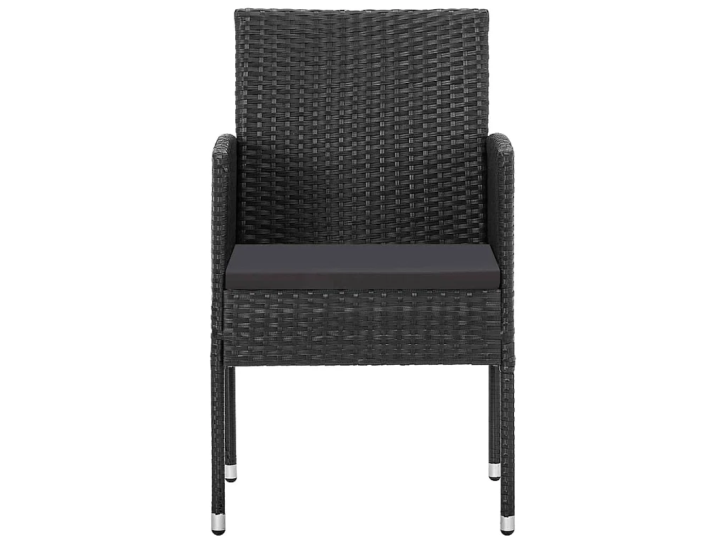 Set Mobili da Pranzo per Giardino 5 pz Nero