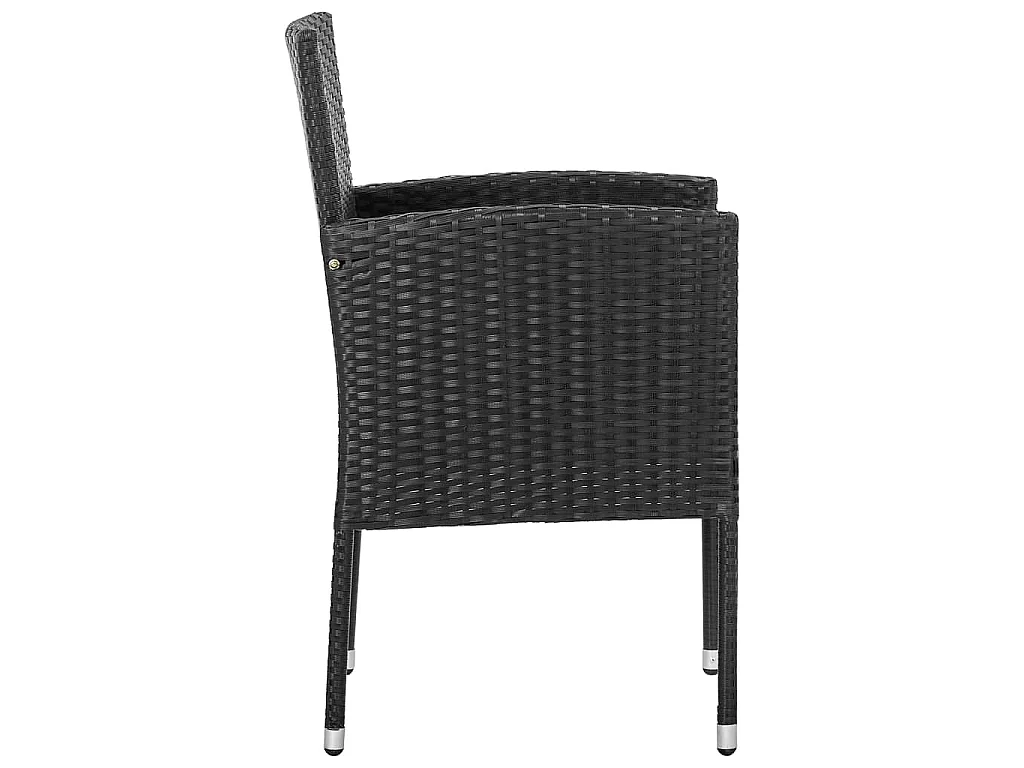 Set Mobili da Pranzo per Giardino 5 pz Nero