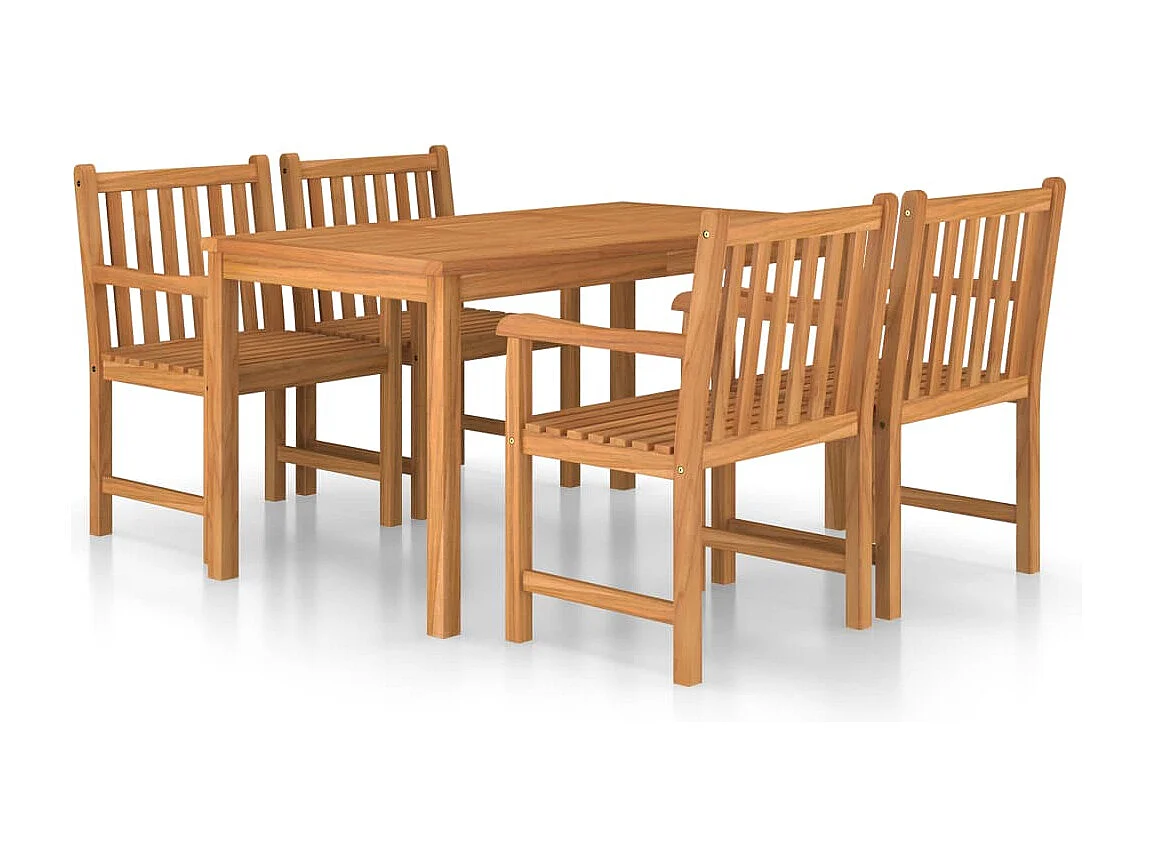 Ensemble à manger de jardin 5 pcs Bois de teck massif