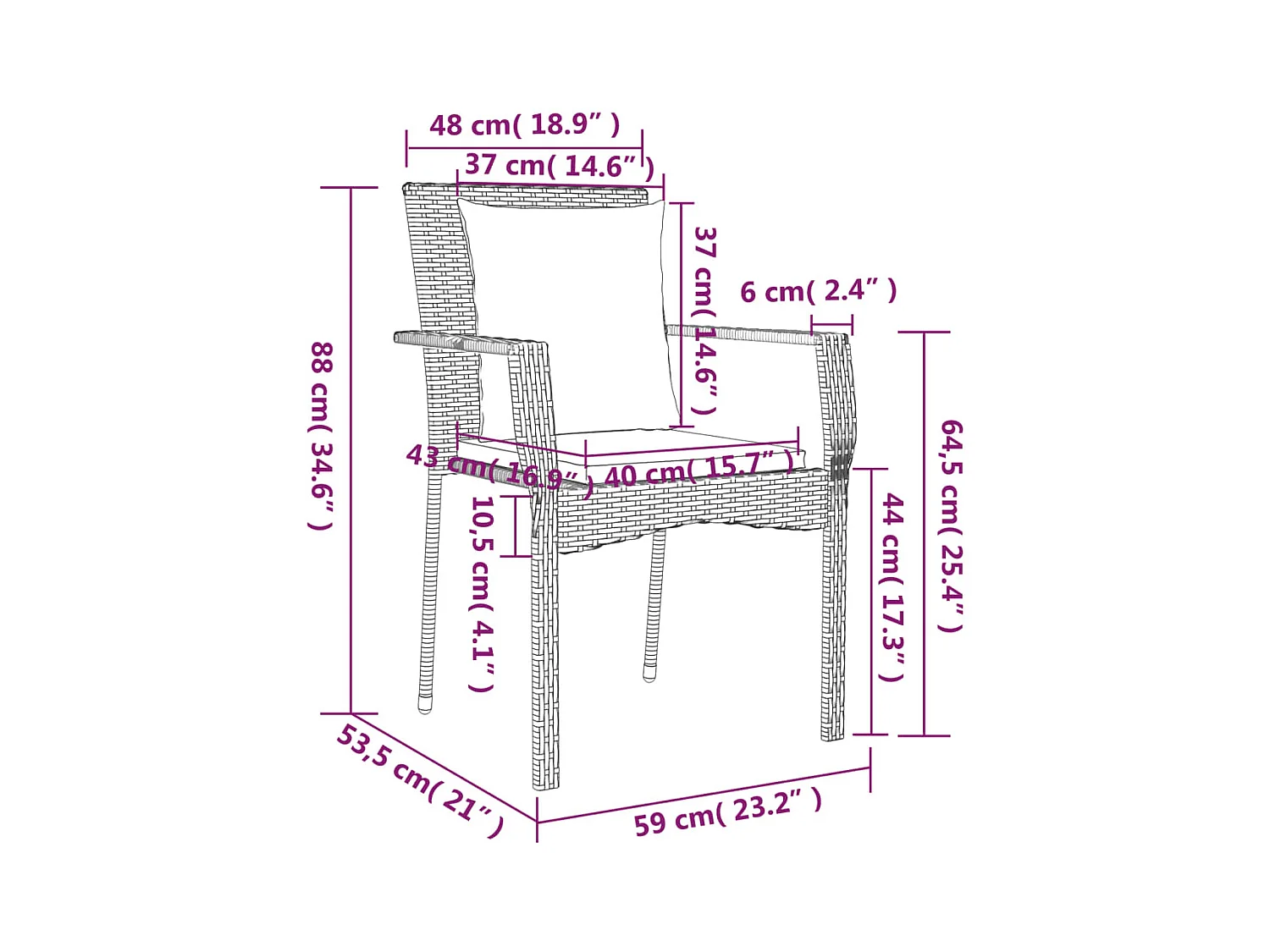 3-delige Tuinset met kussens poly rattan grijs