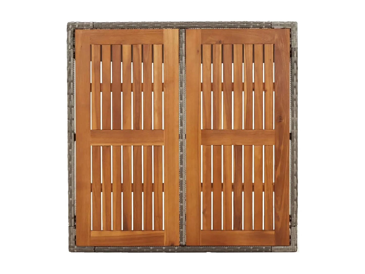 Set comedor de jardín 3 piezas con cojines ratán sintético gris