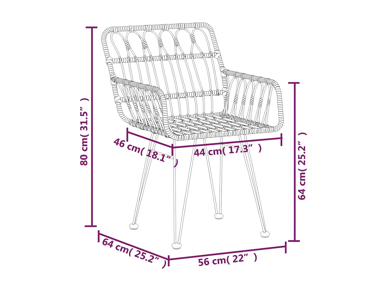 Ensemble à manger de jardin 7 pcs Résine tressée