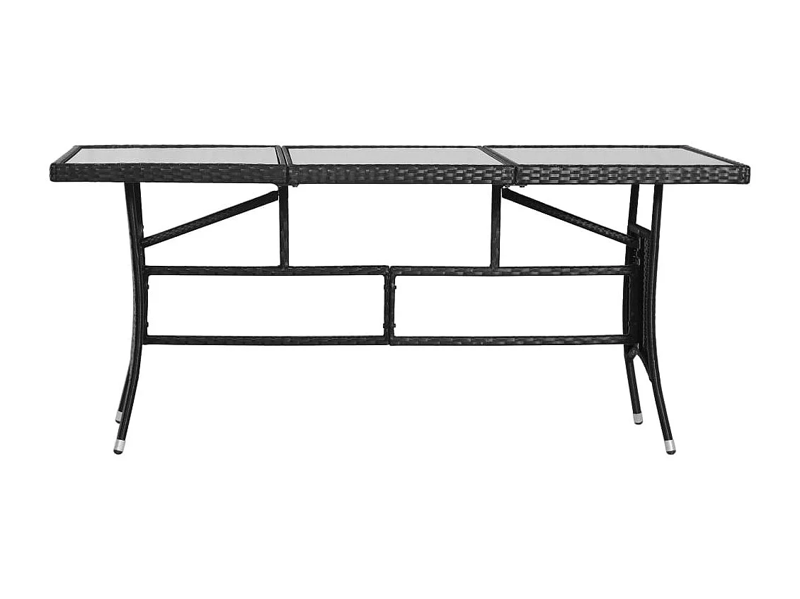 9-tlg. Garten-Essgruppe Poly Rattan Schwarz