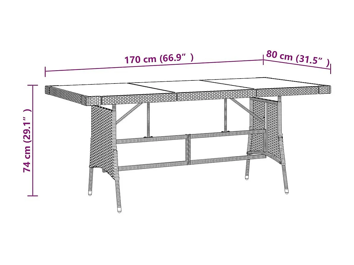 9-tlg. Garten-Essgruppe Poly Rattan Schwarz