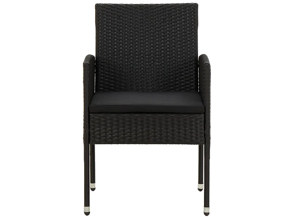 Ensemble à manger de jardin 9 pcs Résine tressée Noir