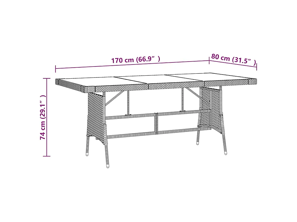 Ensemble à manger de jardin 9 pcs Résine tressée Noir