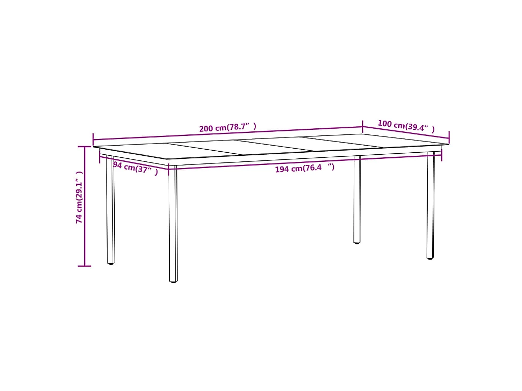 Set da Pranzo per Giardino 7 pz con Cuscini Nero