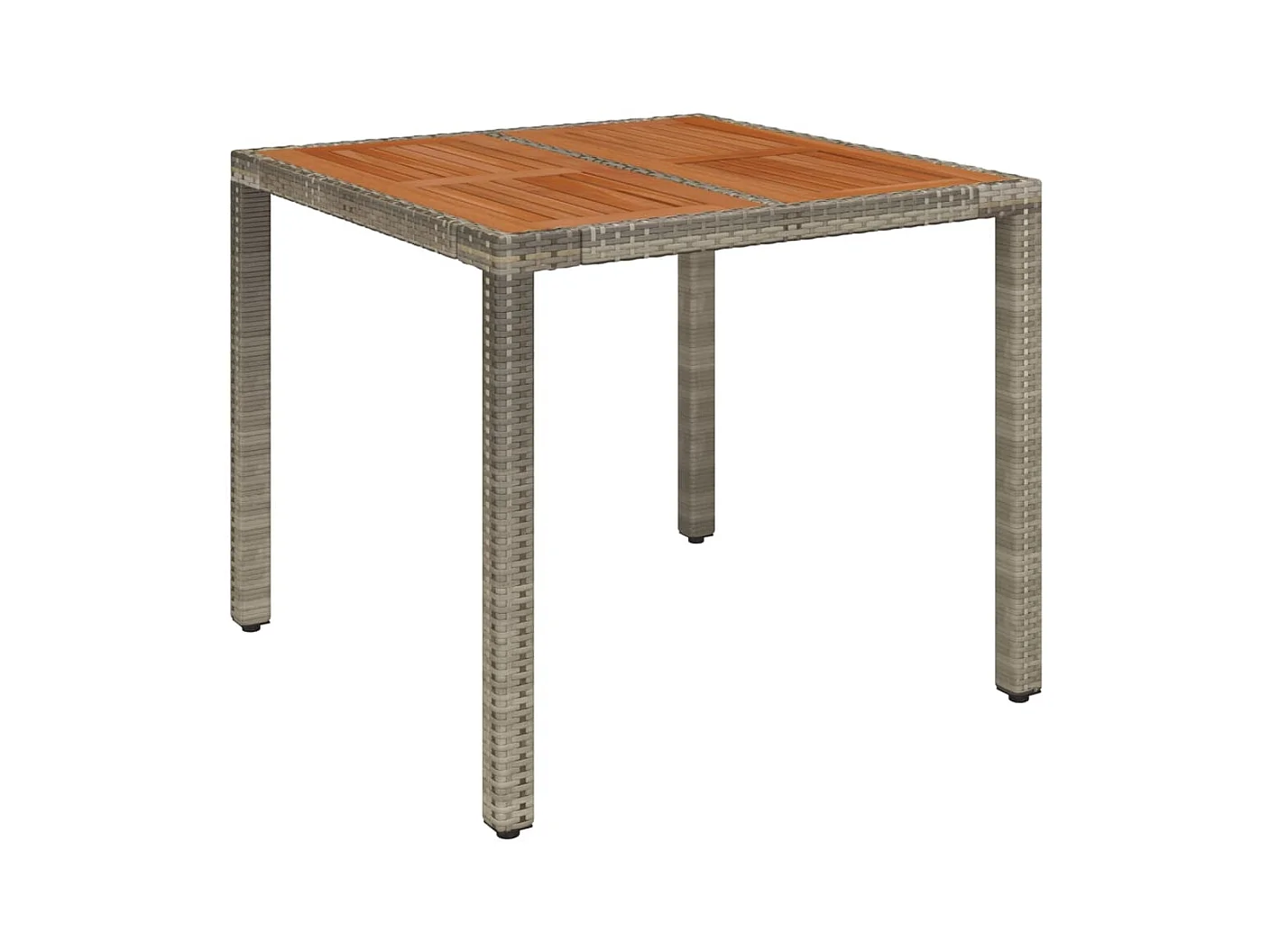 5-tlg. Garten-Essgruppe mit Kissen Grau Poly Rattan