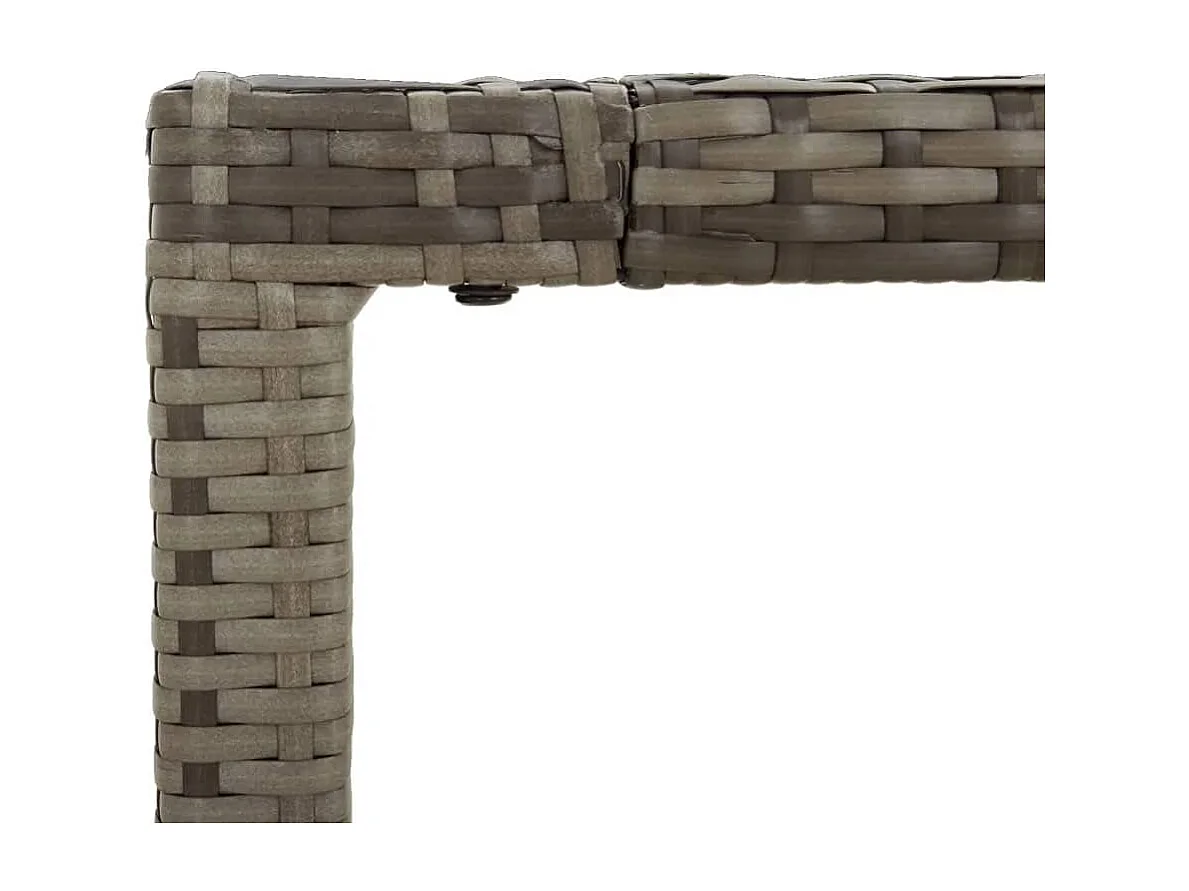 5-tlg. Garten-Essgruppe mit Kissen Grau Poly Rattan