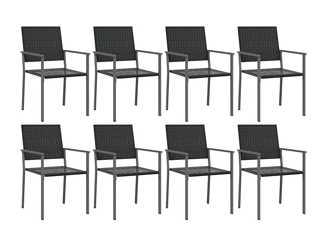 Set da Pranzo da Giardino 9 pz in Polyrattan e Acciaio