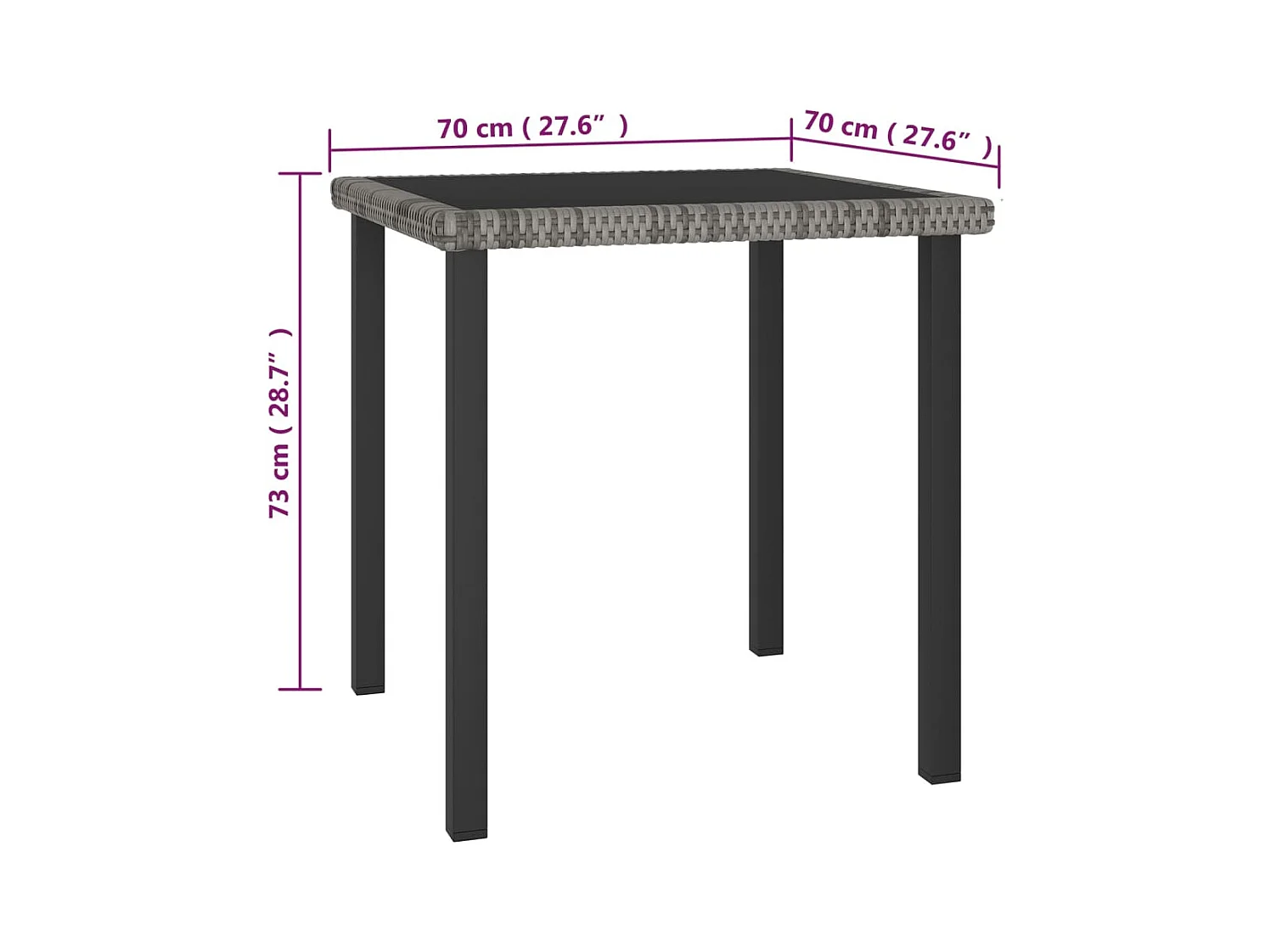3-delige Tuinset poly rattan grijs