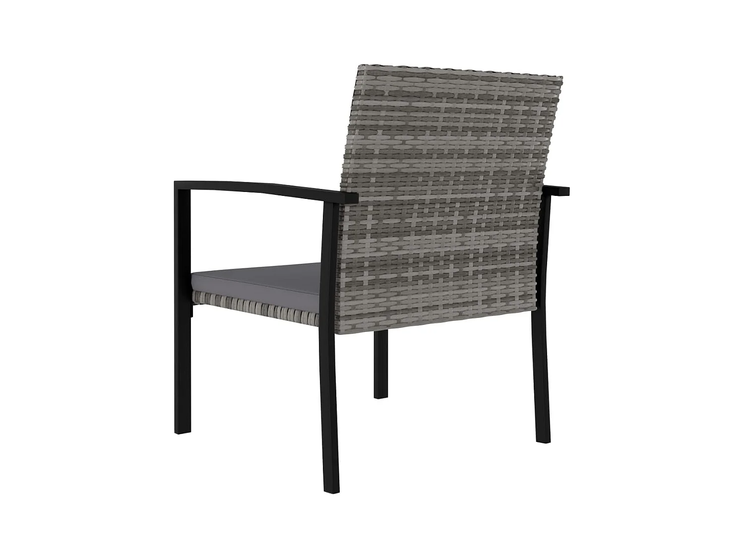 3-delige Tuinset poly rattan grijs