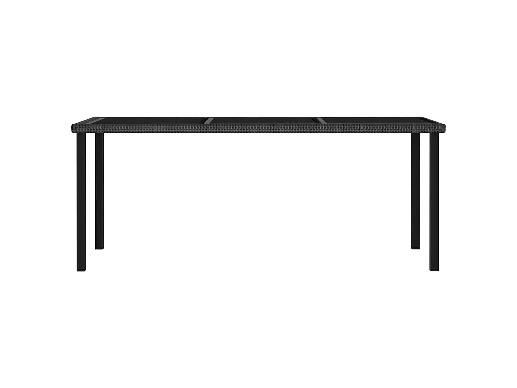 Ensemble à manger de jardin 7 pcs Résine tressée Noir