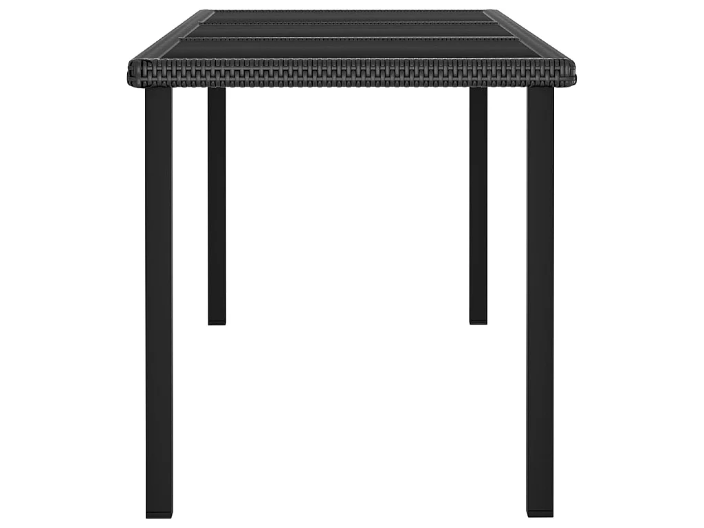 Ensemble à manger de jardin 7 pcs Résine tressée Noir