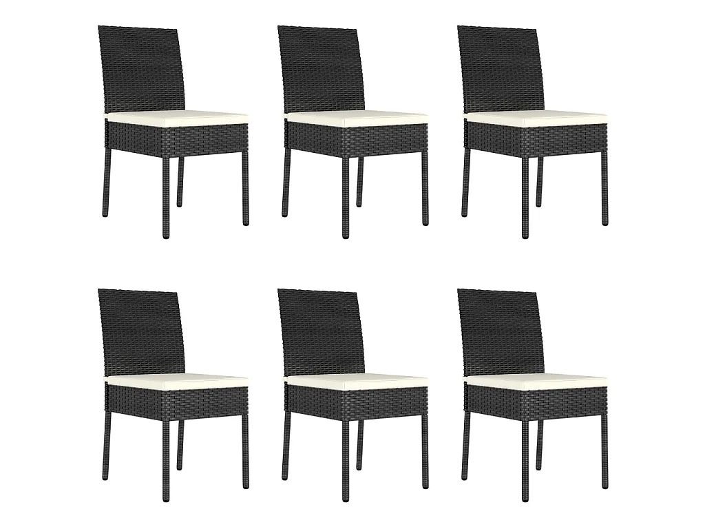 Ensemble à manger de jardin 7 pcs Résine tressée Noir