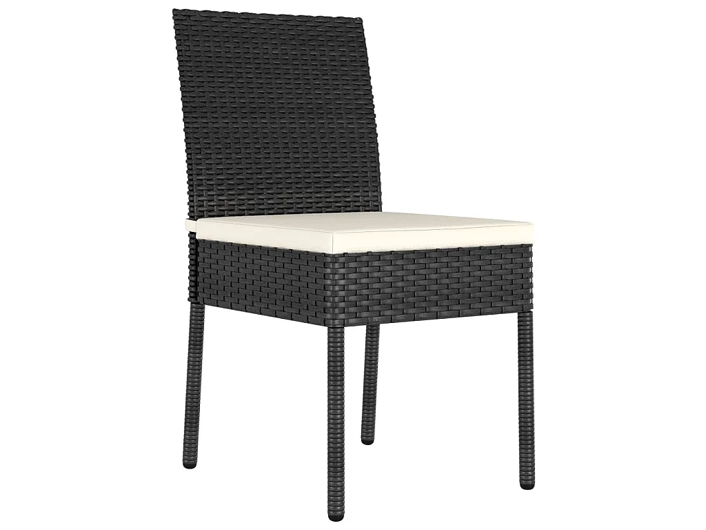 Ensemble à manger de jardin 7 pcs Résine tressée Noir