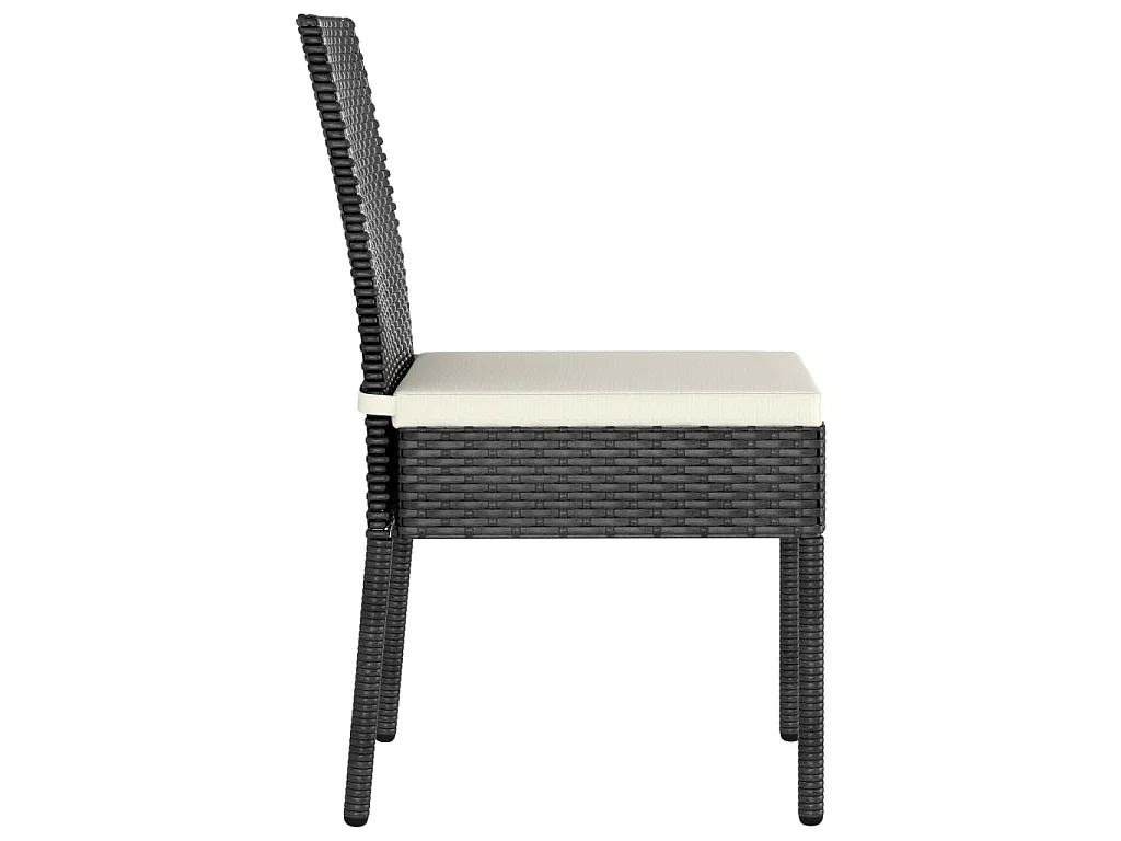Ensemble à manger de jardin 7 pcs Résine tressée Noir
