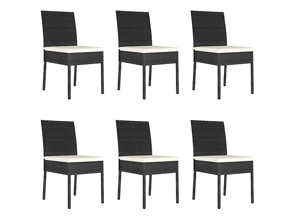 7-delige Tuinset poly rattan zwart