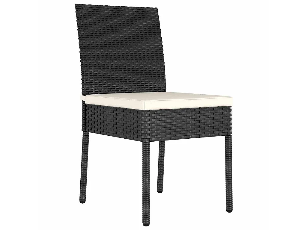 7-delige Tuinset poly rattan zwart