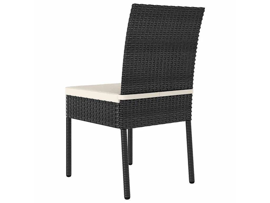 7-delige Tuinset poly rattan zwart
