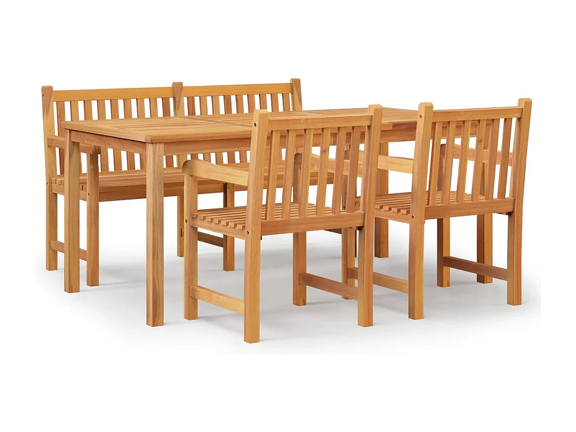 Ensemble à manger de jardin 4 pcs Bois de teck massif