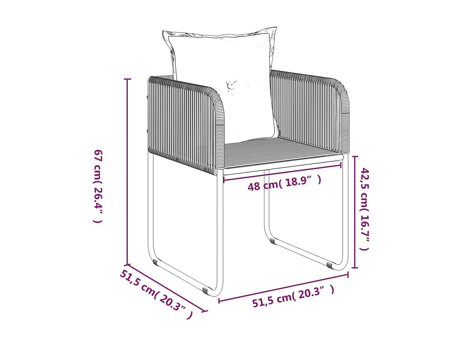 5 pcs Conjunto de jantar para jardim preto