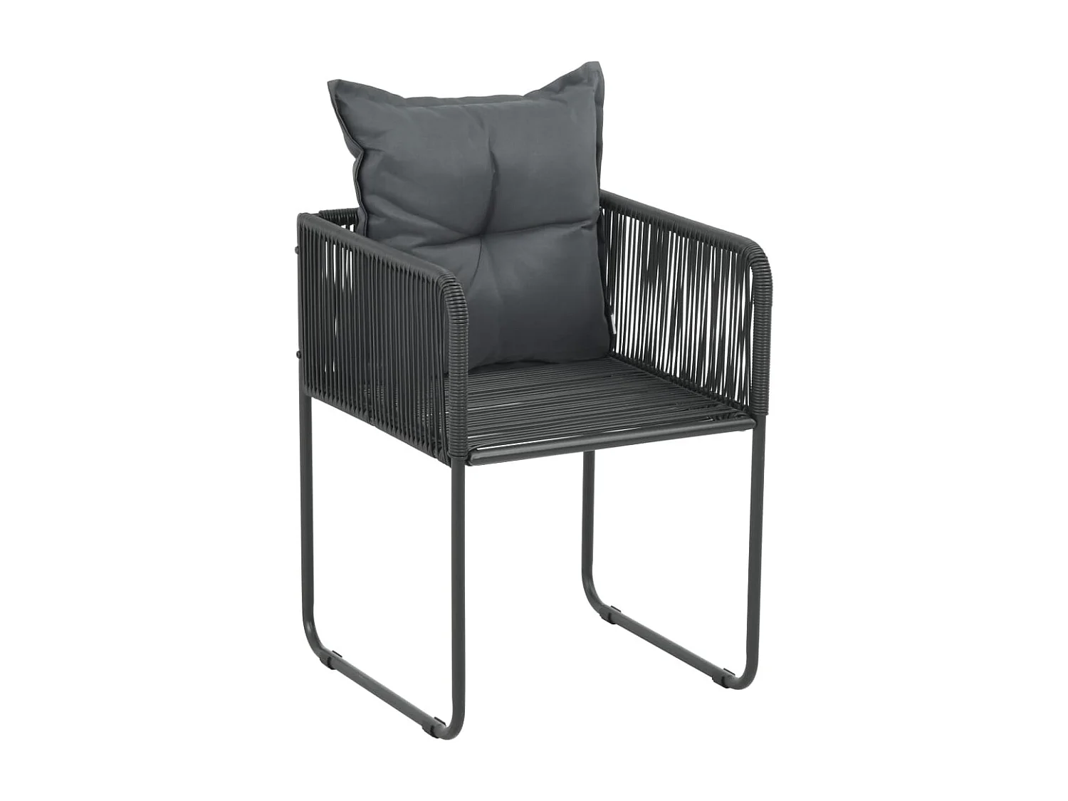 5 pcs Conjunto de jantar para jardim preto