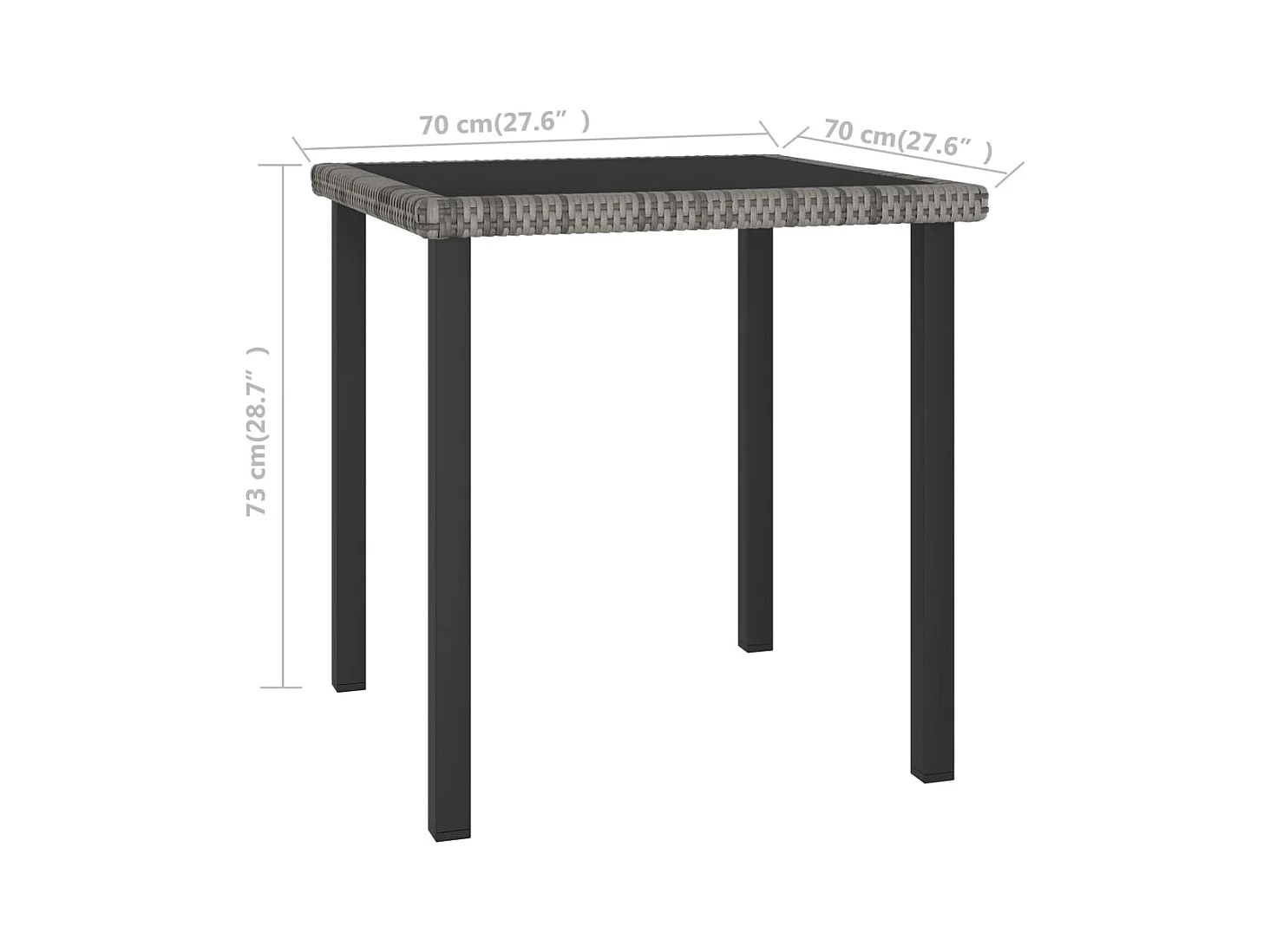 3-delige Tuinset poly rattan grijs