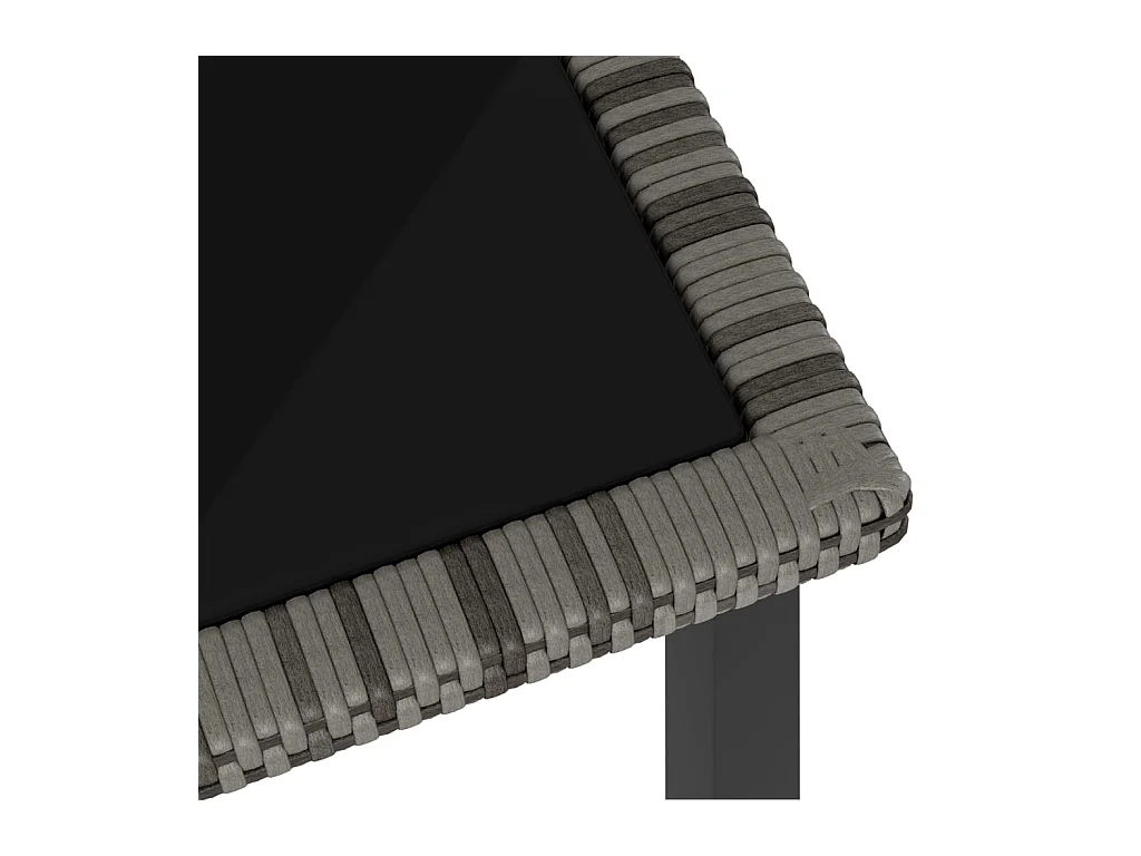3-delige Tuinset poly rattan grijs