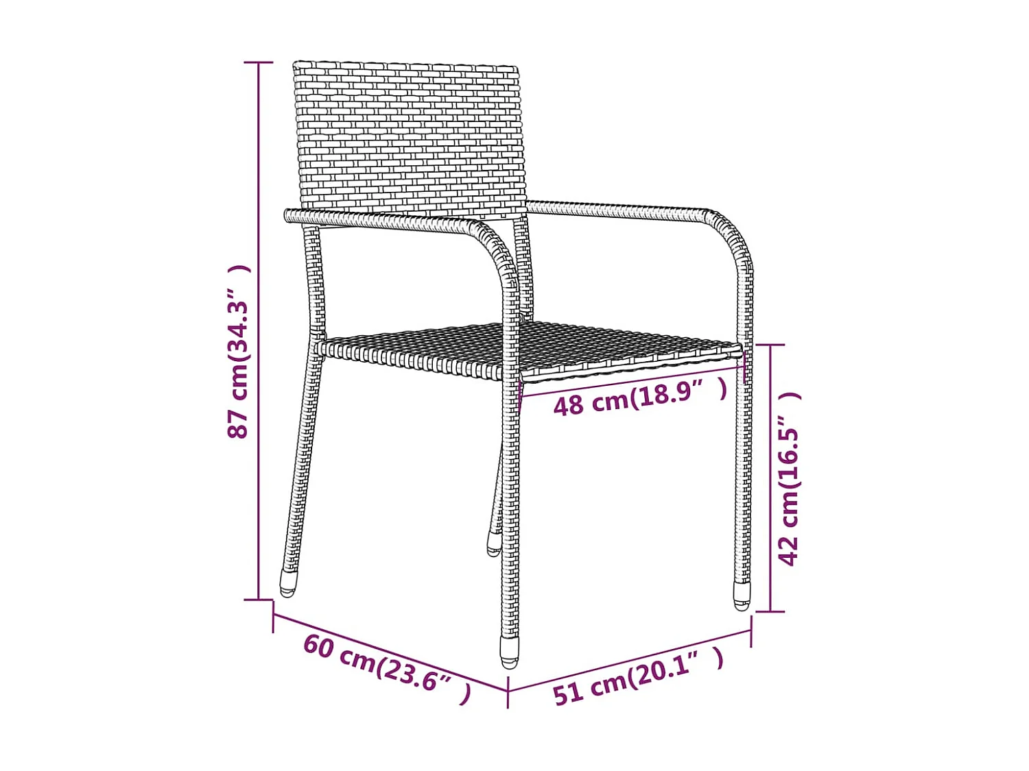 Ensemble à manger de jardin 5 pcs Gris