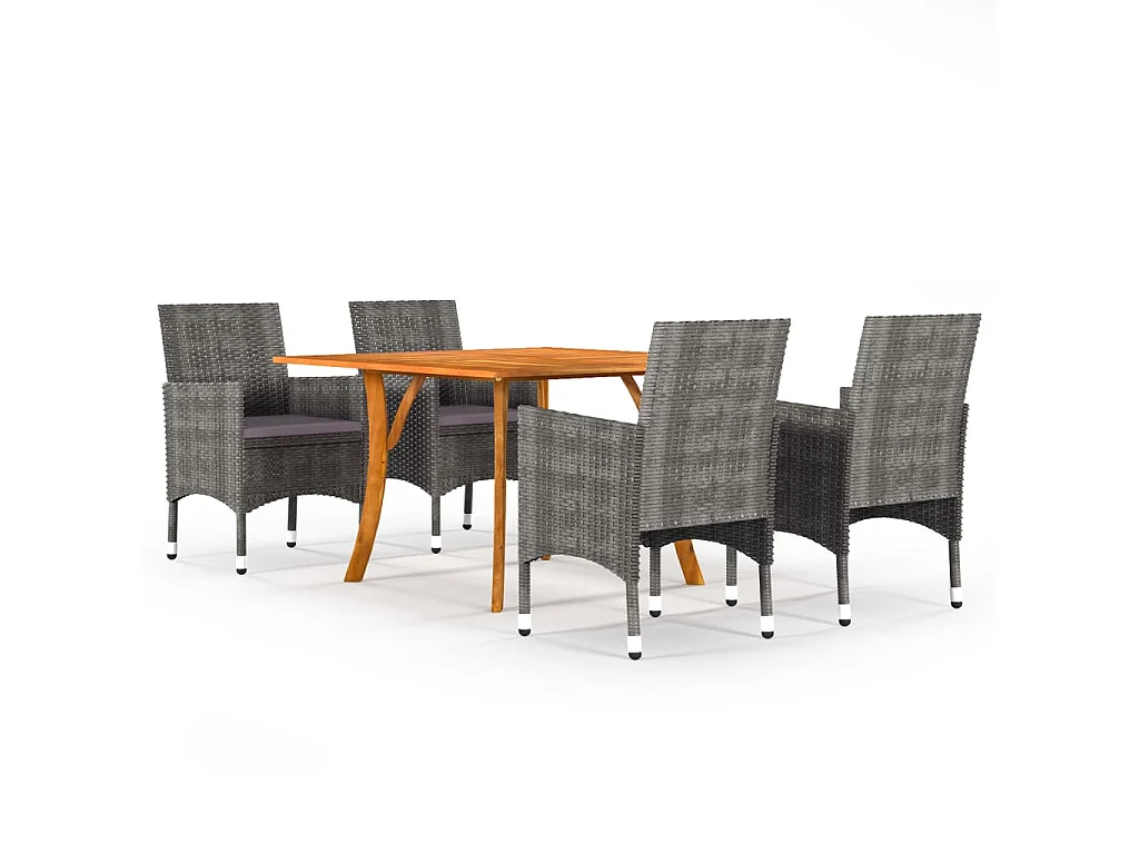 Set Mobili da Pranzo per Giardino 5 pz Grigio