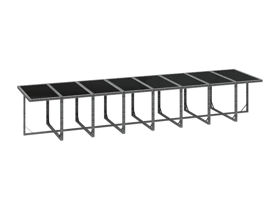 Ensemble à manger de jardin 17 pcs et coussins résine tressée