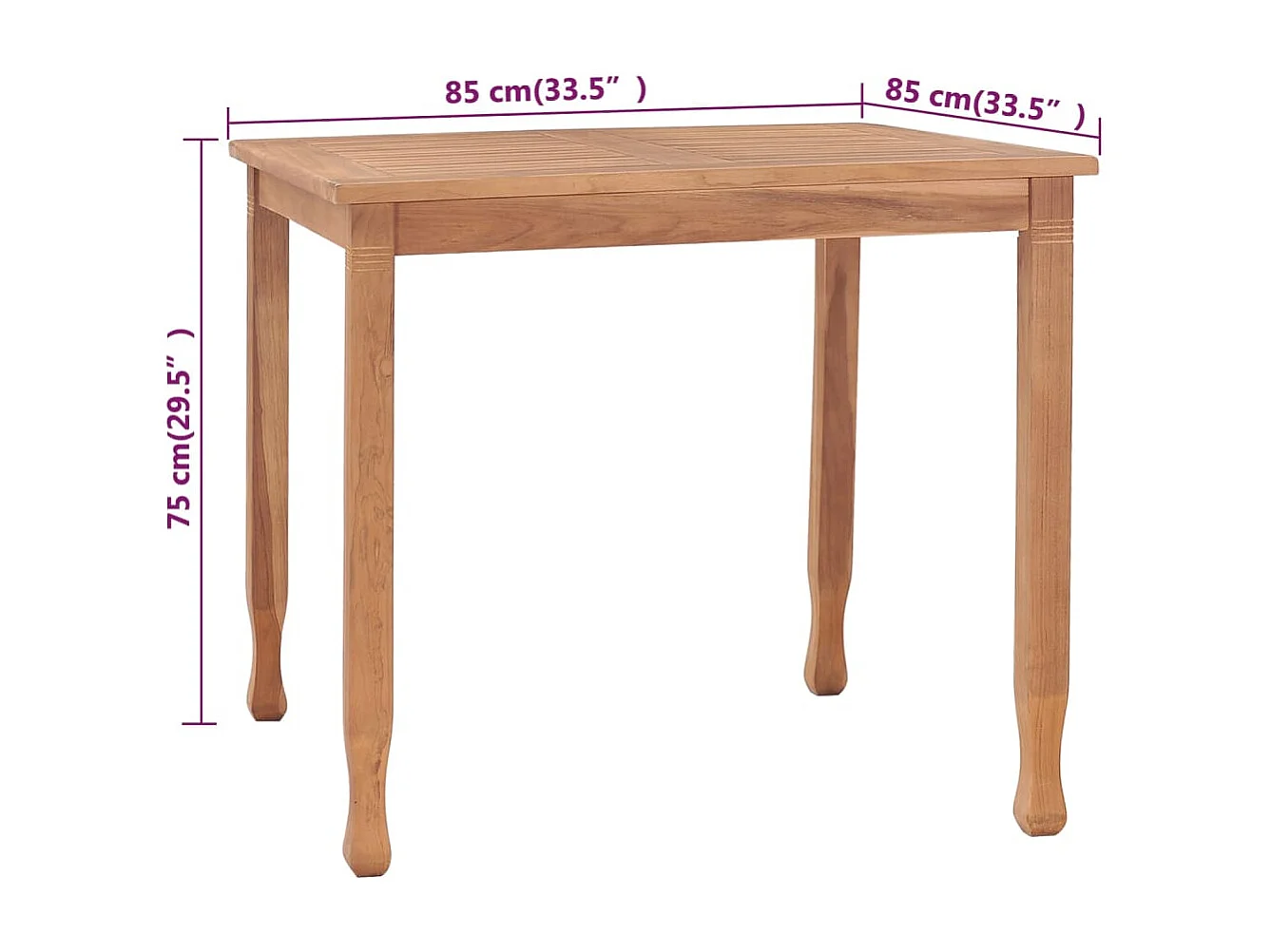 Ensemble à manger de jardin 5 pcs bois de teck solide