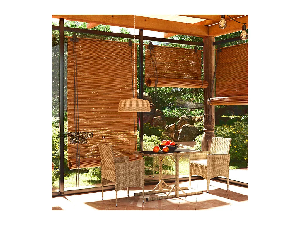 Set Mobili da Pranzo per Giardino 3 pz Beige