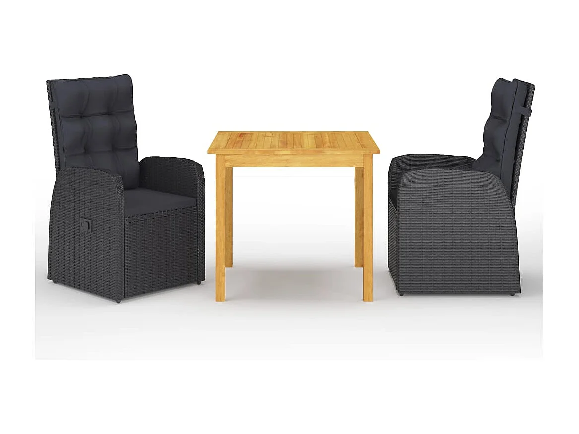 Set Mobili da Pranzo per Giardino 5 pz Nero