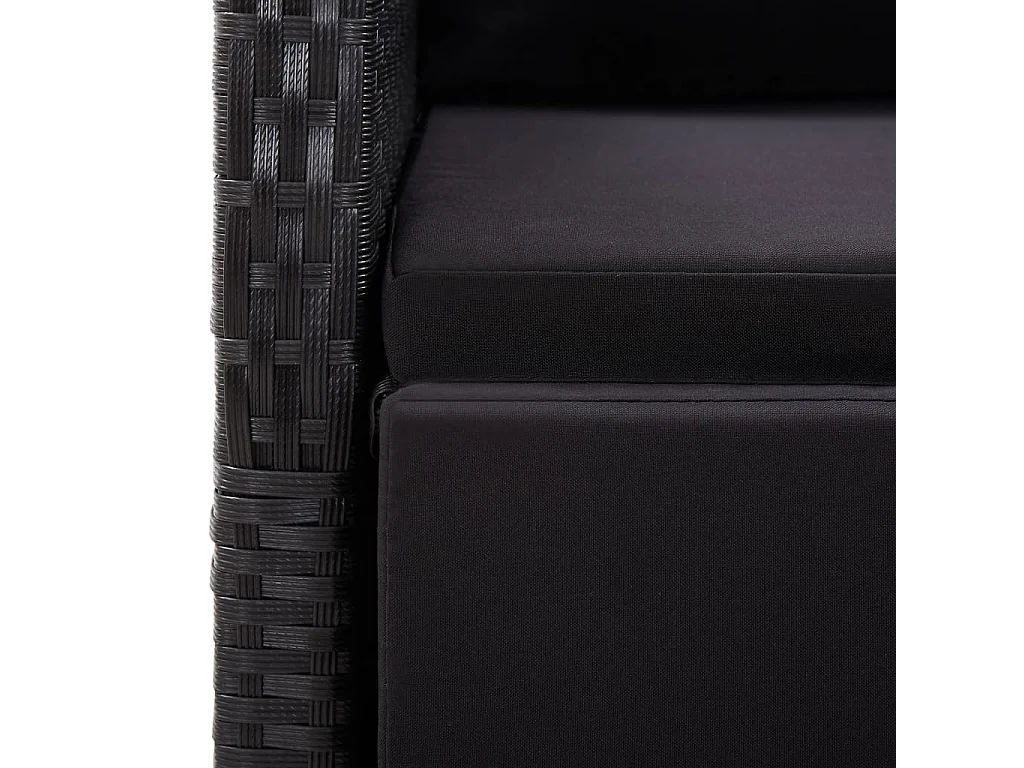 Set Mobili da Pranzo per Giardino 5 pz Nero