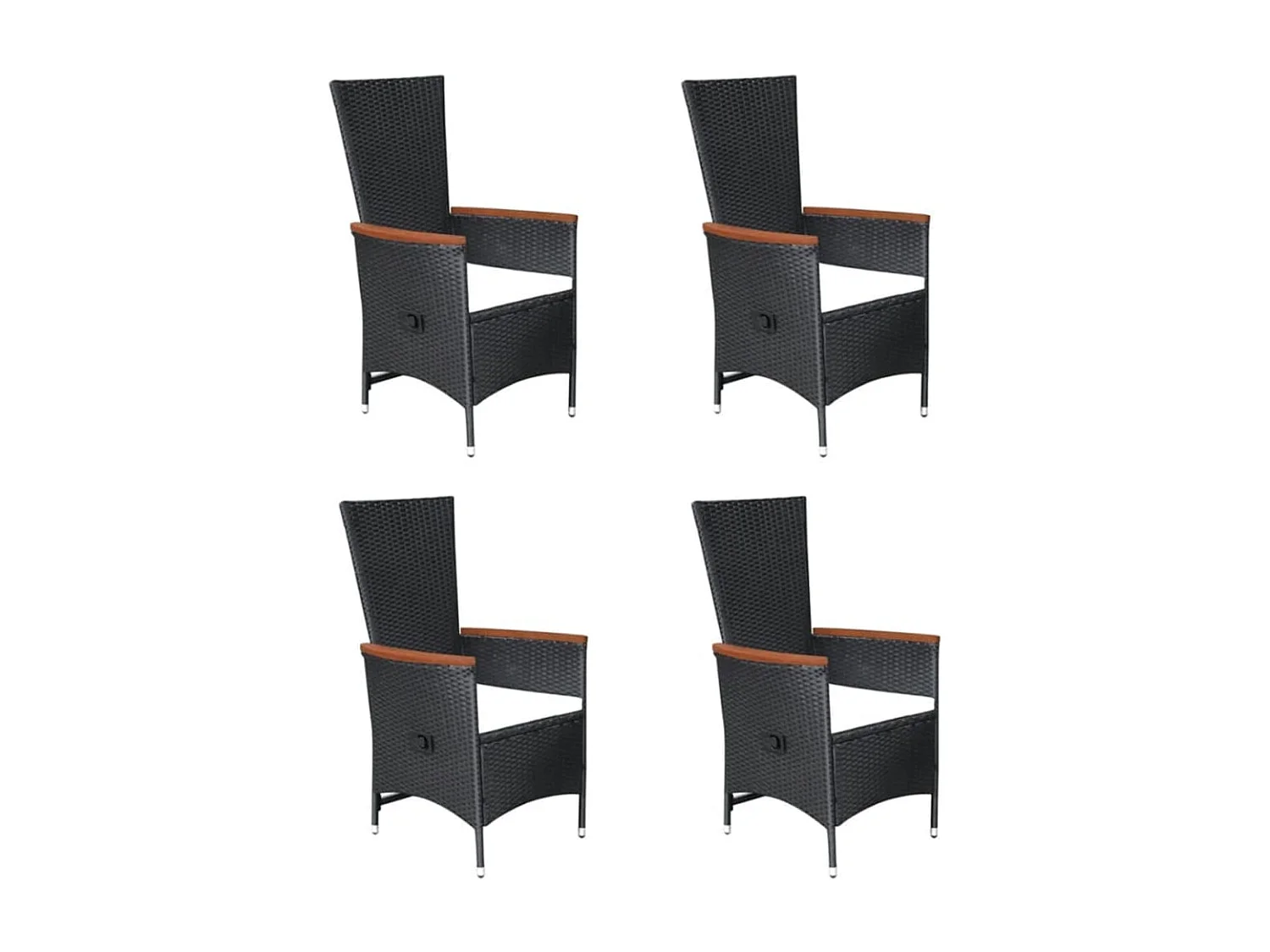 5 pcs conjunto de jantar para jardim preto