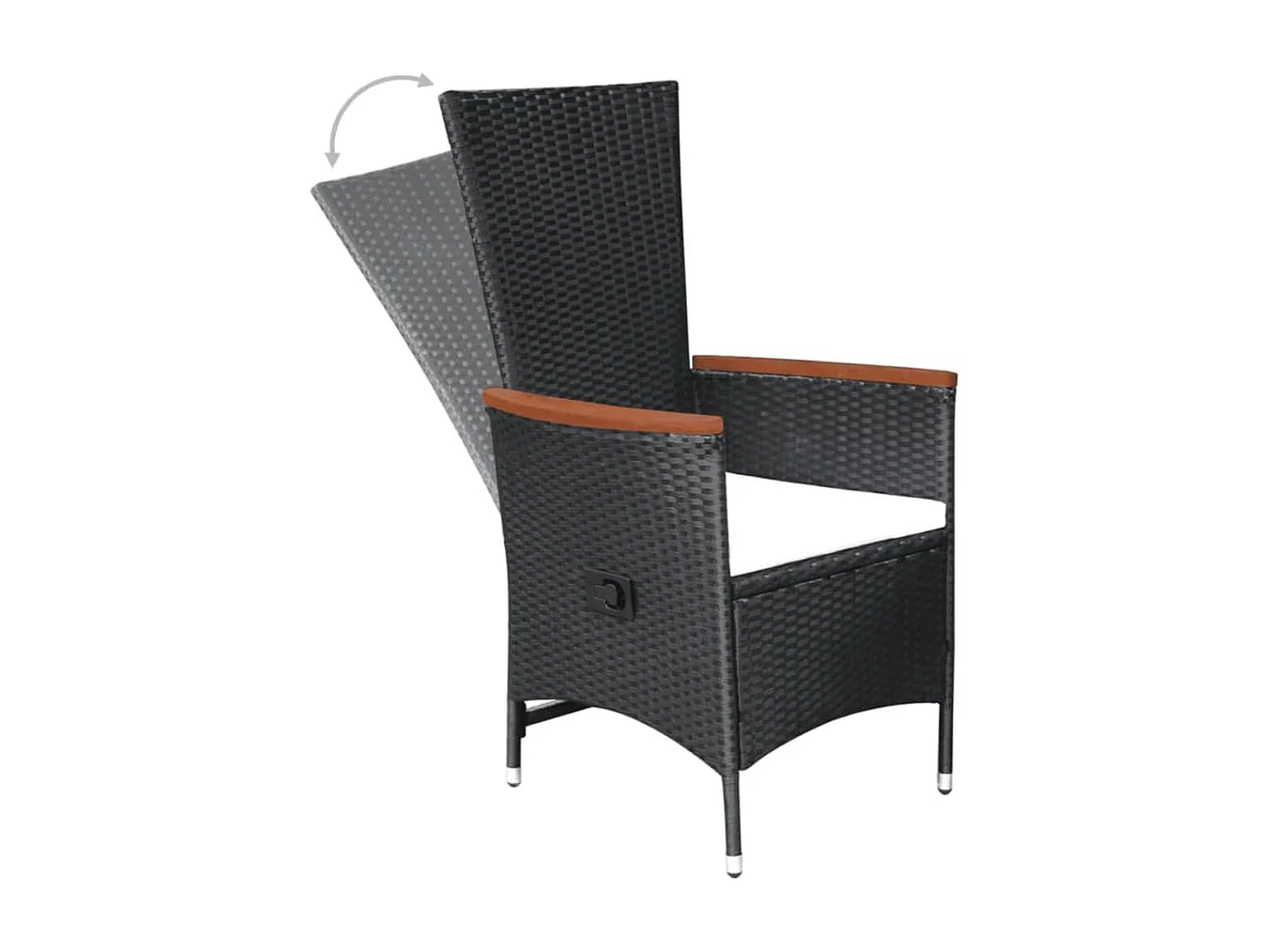 5 pcs conjunto de jantar para jardim preto