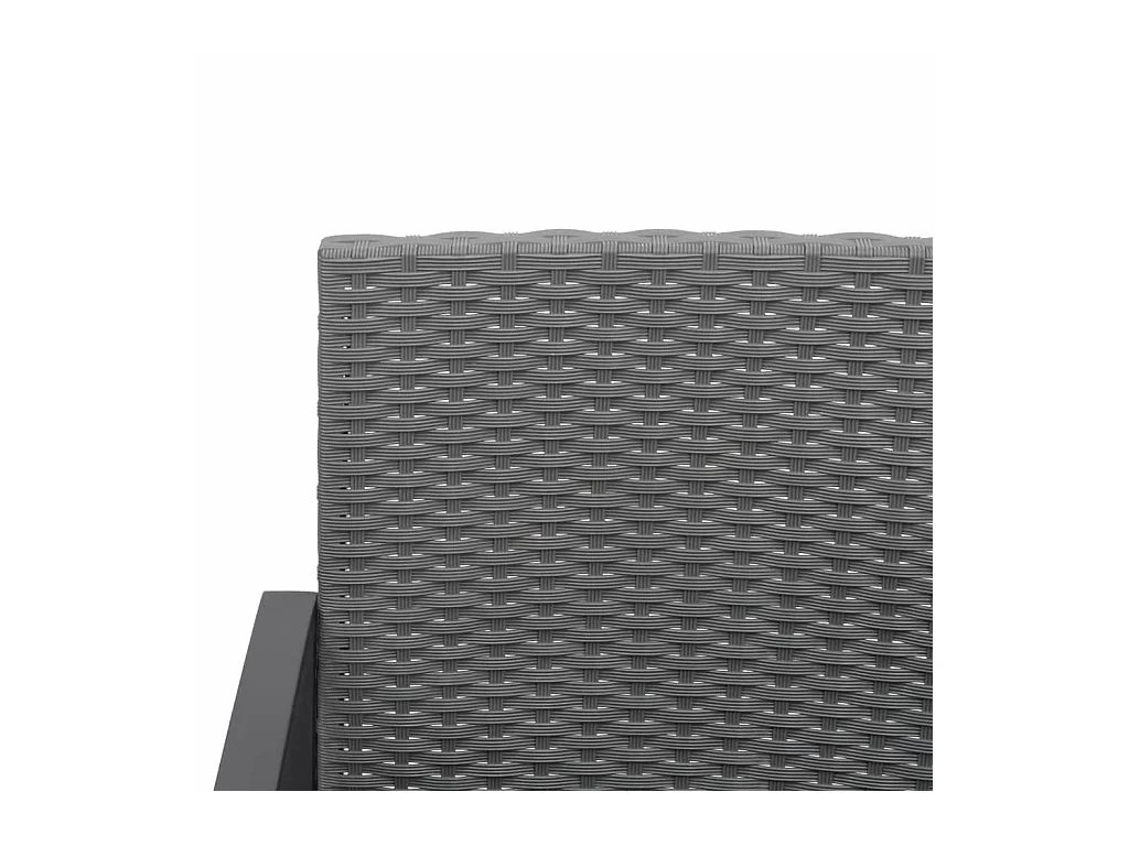 3-delige Tuinset met kussens polypropeen rattan donkergrijs