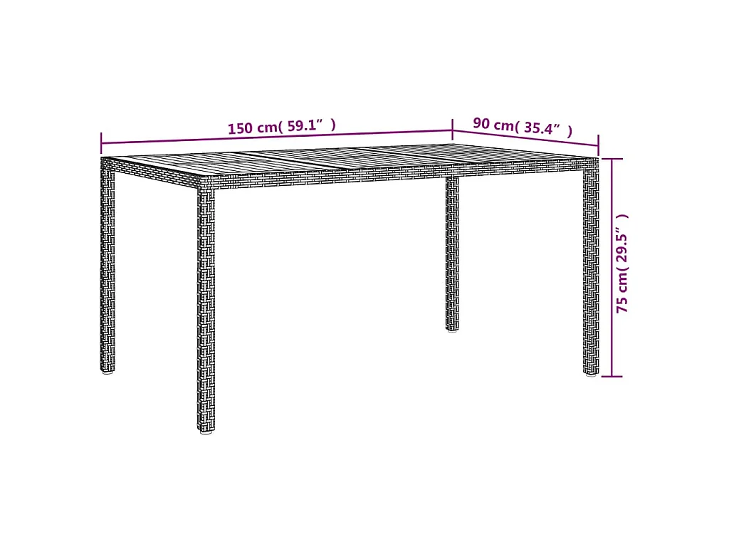 Set da Pranzo da Giardino 7 pz Nero con Cuscini in Polyrattan