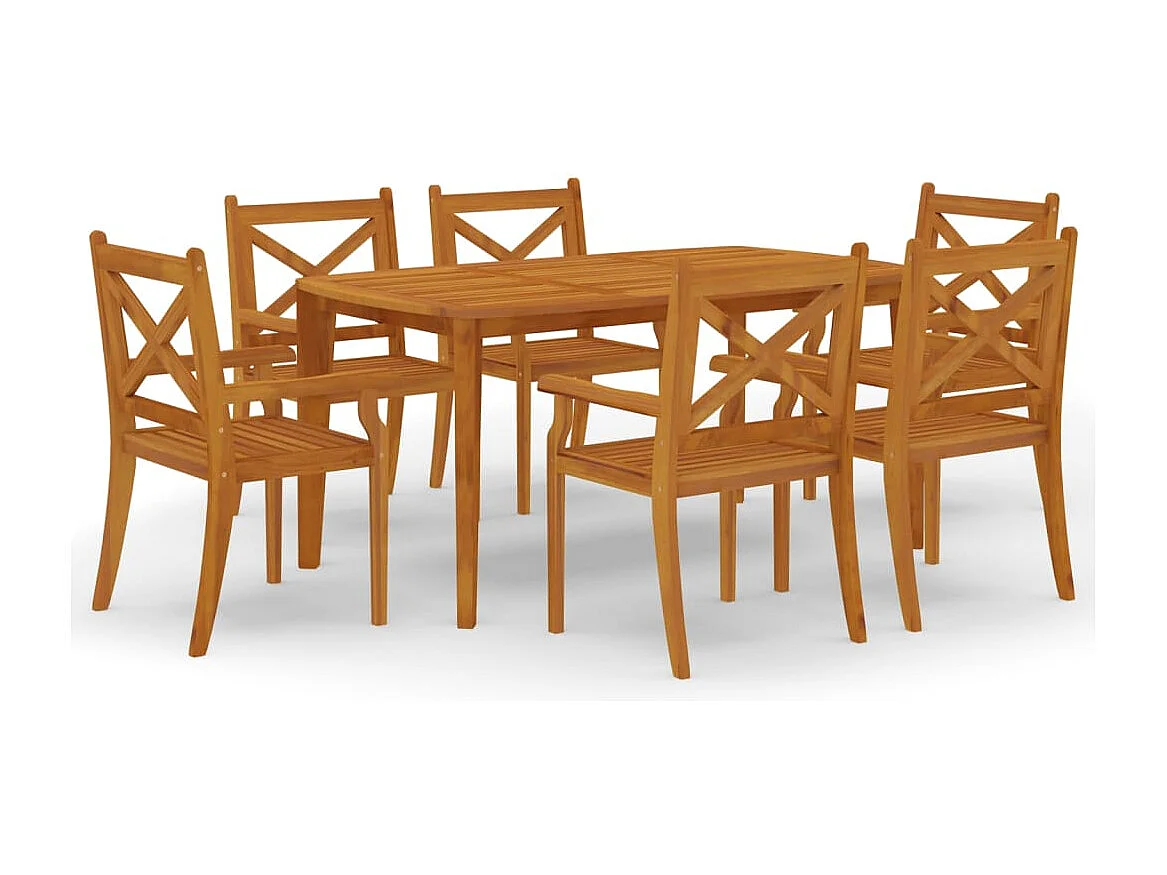 7-delige Tuinset massief acaciahout