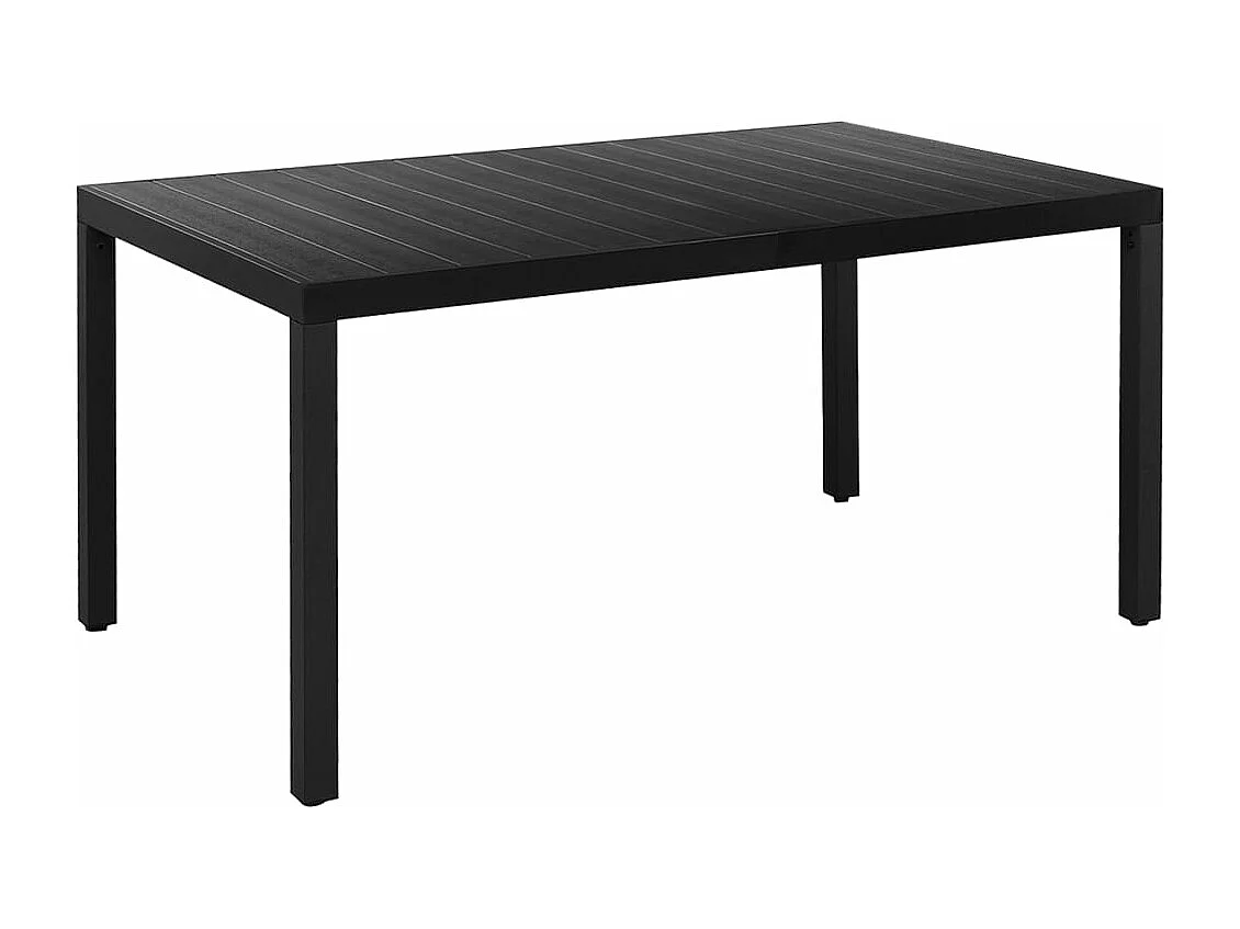 7-tlg. Garten-Essgruppe Aluminium Schwarz